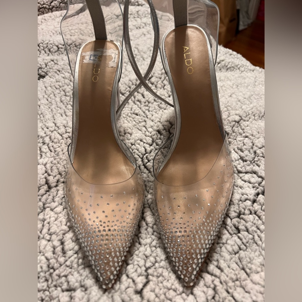 ALDO - Vinyl Crystal Clear Block Heels - NWOT